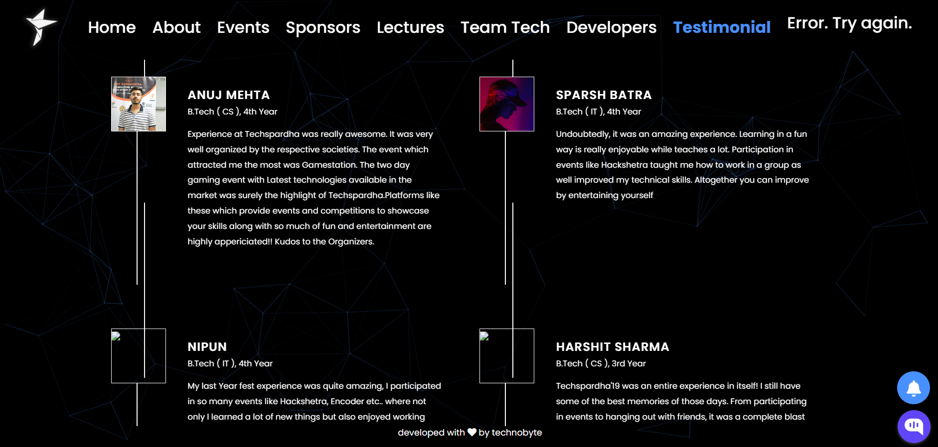 Techspardha  Website