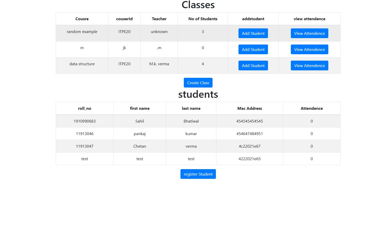 IP Based Attendance System using ESP 8266